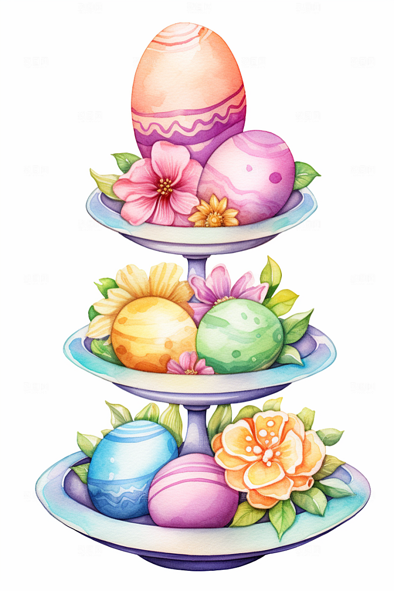复活节彩蛋手绘新生命插画