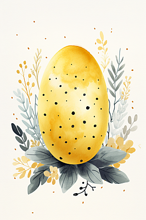 复活节彩蛋传统文化象征插画
