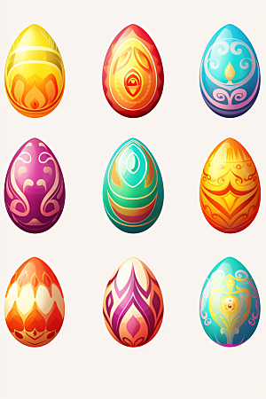 复活节彩蛋手绘鸡蛋插画