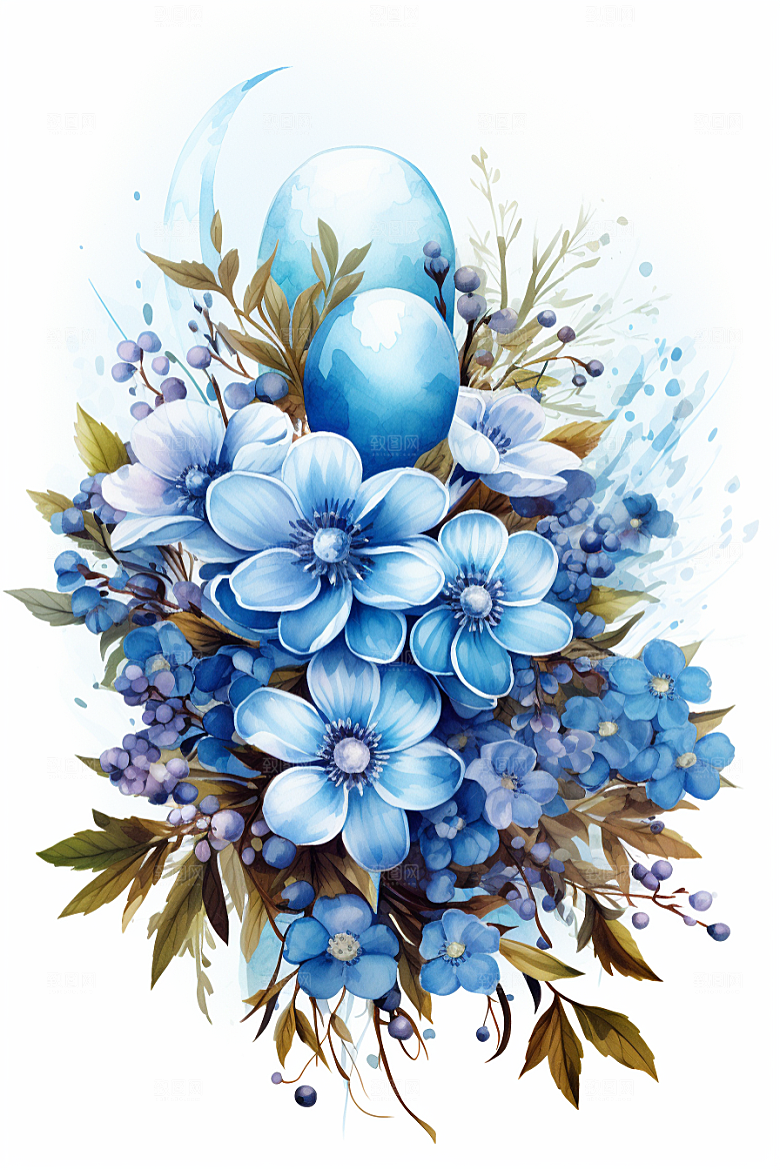 复活节彩蛋鸡蛋新生命插画