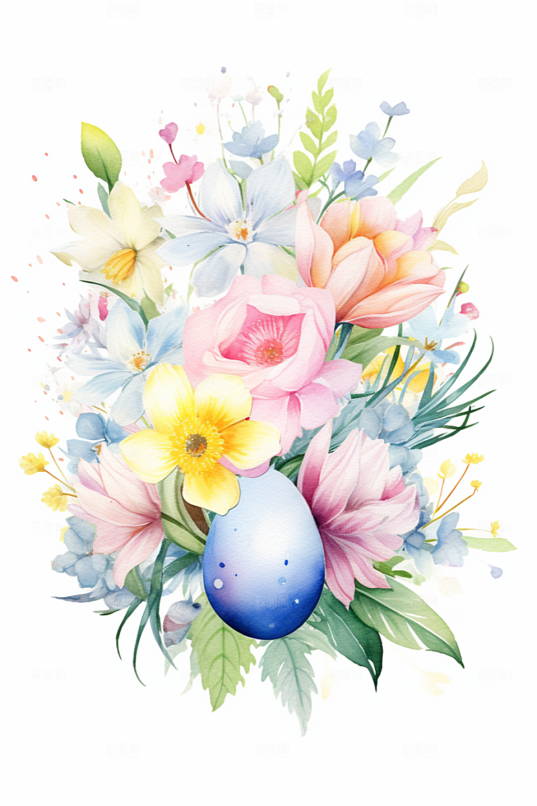 复活节彩蛋鸡蛋节庆插画