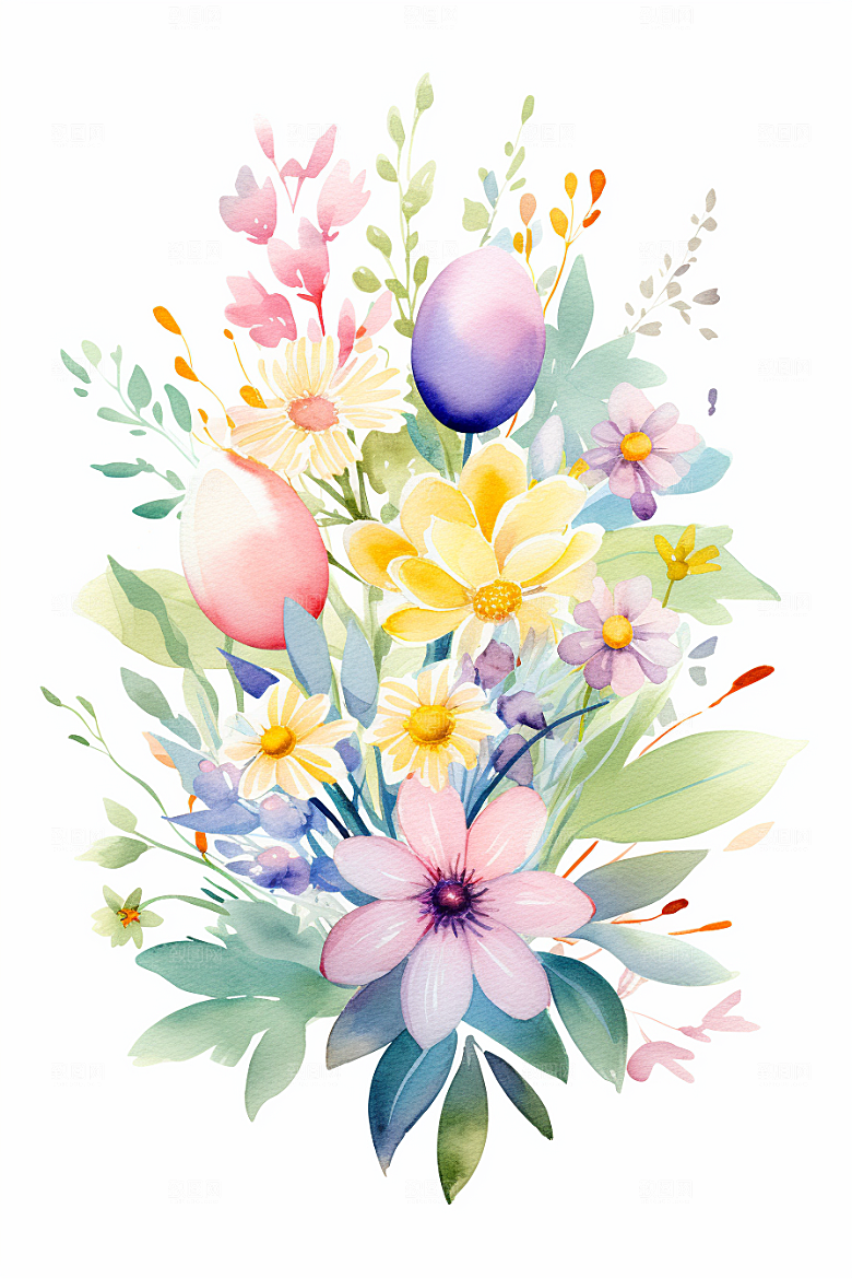 复活节彩蛋西方节日鸡蛋插画