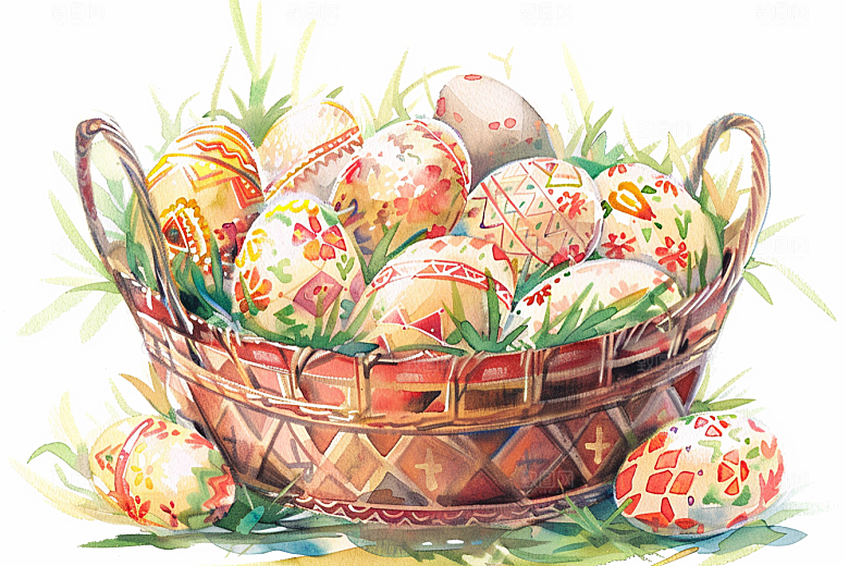 复活节彩蛋节庆鸡蛋插画
