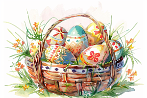 复活节彩蛋新生命鸡蛋插画