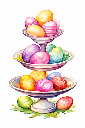 复活节彩蛋传统文化彩绘插画