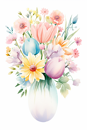 复活节彩蛋西方节日彩绘插画
