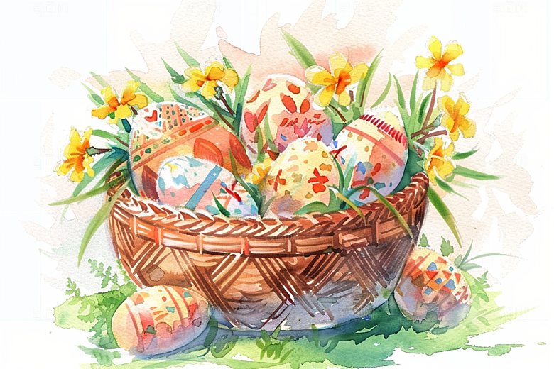 复活节彩蛋节庆鸡蛋插画