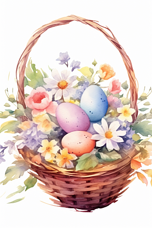 复活节彩蛋象征手绘插画