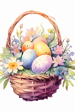 复活节彩蛋新生命鸡蛋插画
