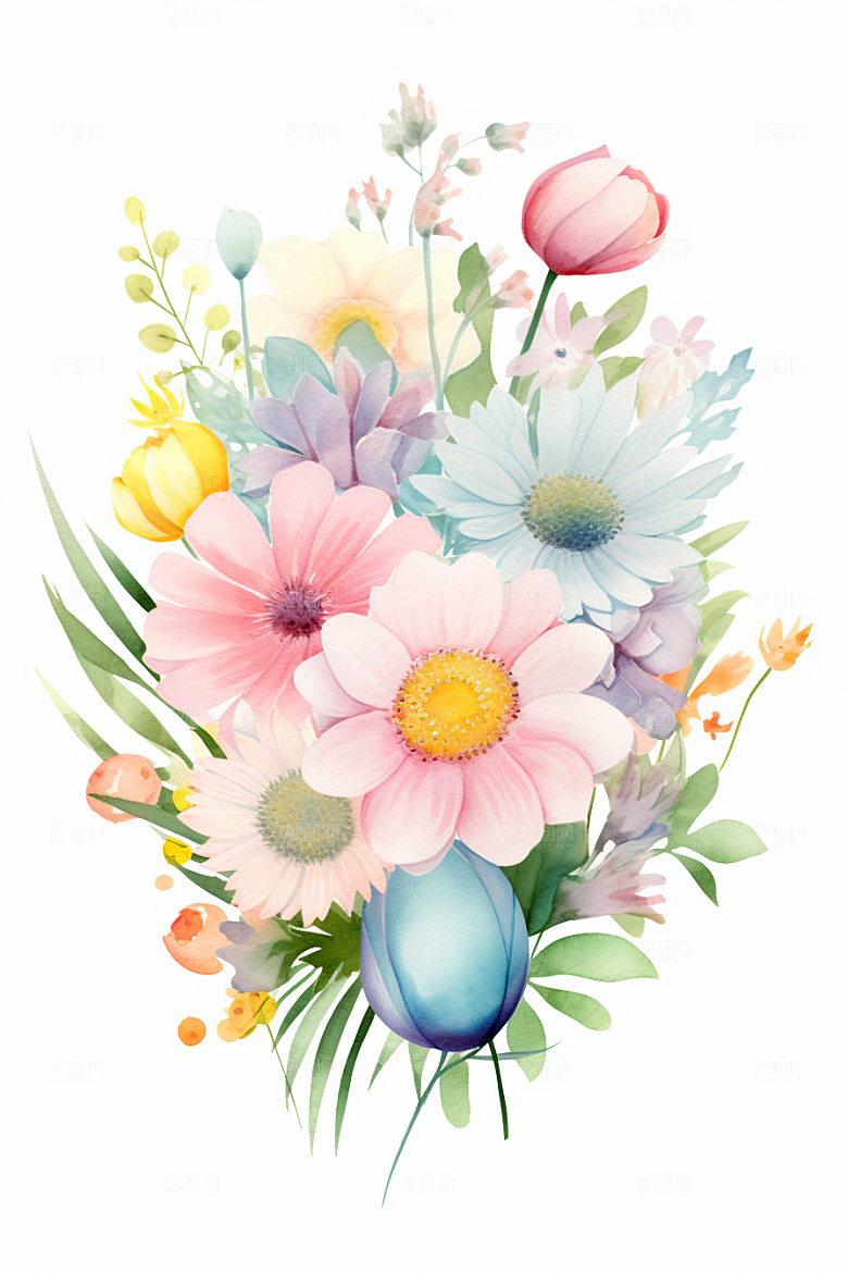 复活节彩蛋西方节日彩绘插画