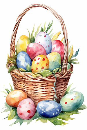 复活节彩蛋鸡蛋手绘插画