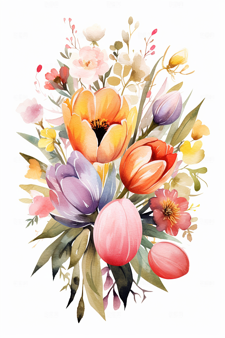 复活节彩蛋高清彩绘插画