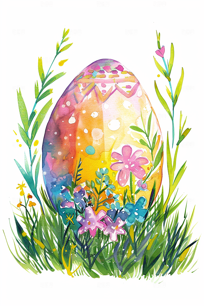 复活节彩蛋鸡蛋节庆插画
