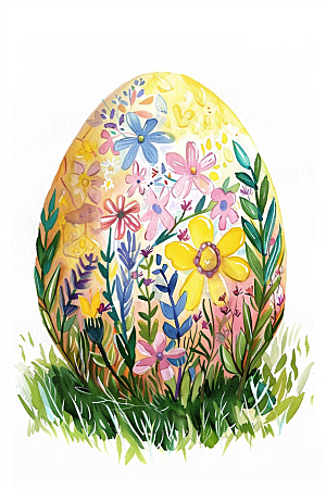 复活节彩蛋高清手绘插画