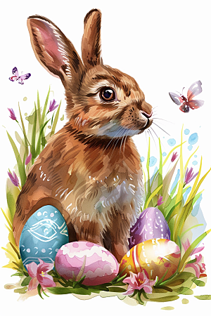 复活节兔子可爱氛围素材
