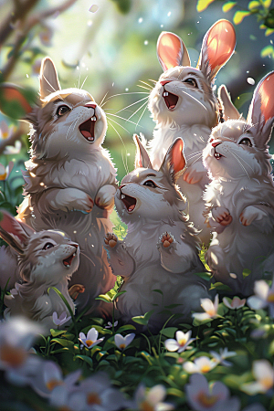 复活节兔子可爱氛围素材