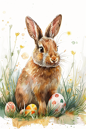 复活节兔子可爱小动物素材
