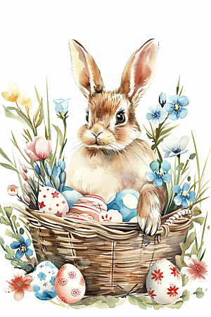 复活节兔子小动物氛围素材