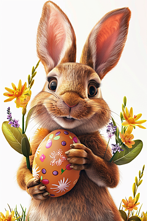 复活节兔子彩蛋氛围素材