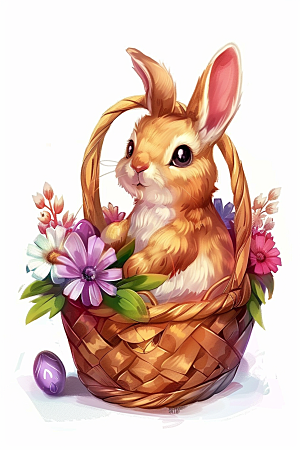 复活节兔子小动物可爱素材