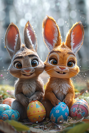 复活节兔子节日氛围素材