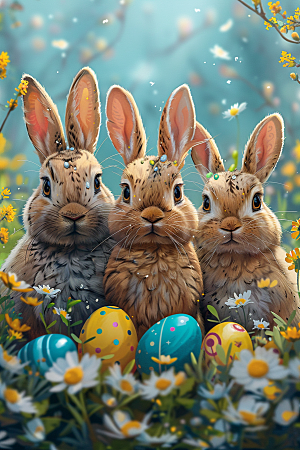 复活节兔子高清可爱素材