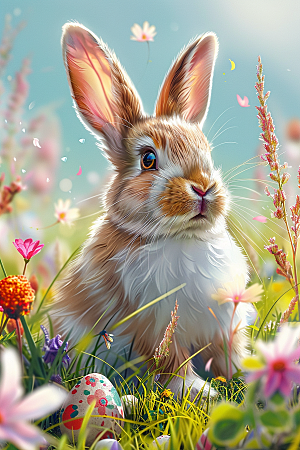 复活节兔子高清氛围素材
