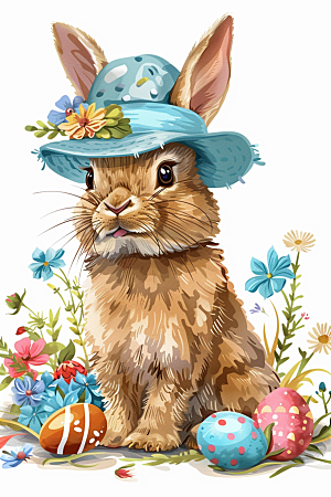 复活节兔子氛围节日素材
