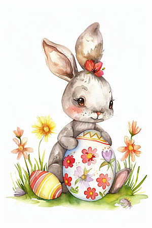 复活节兔子氛围小动物素材