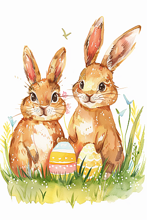 复活节兔子彩蛋氛围素材