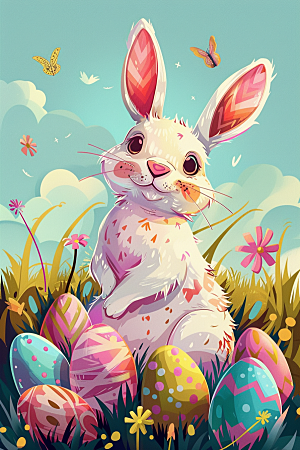 复活节兔子高清彩蛋素材