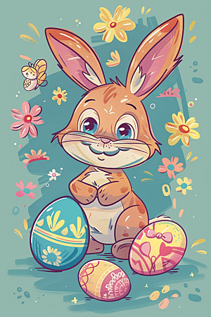 复活节兔子节日可爱素材