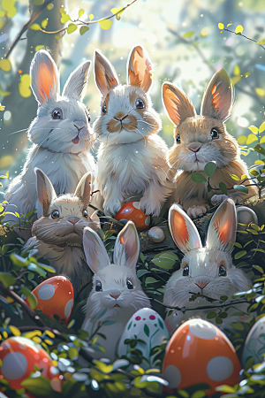 复活节兔子可爱节日素材