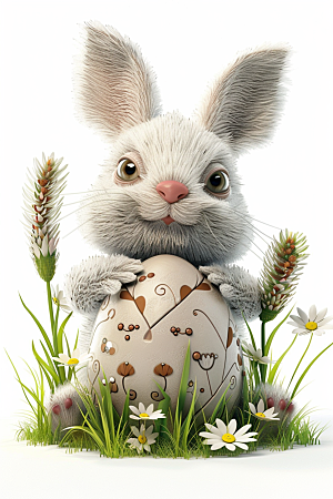 复活节兔子彩蛋小动物素材