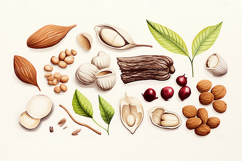 茯苓医疗药方插画