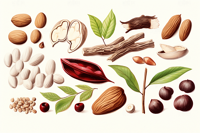 茯苓医疗养生插画