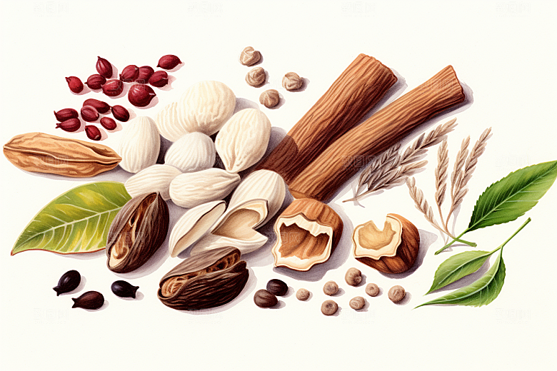 茯苓医疗药方插画