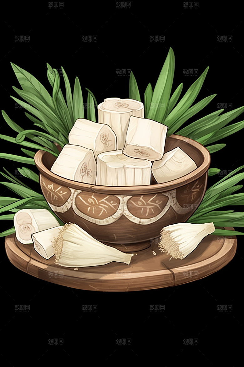 茯苓医疗药方插画