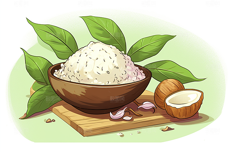 茯苓药方手绘插画