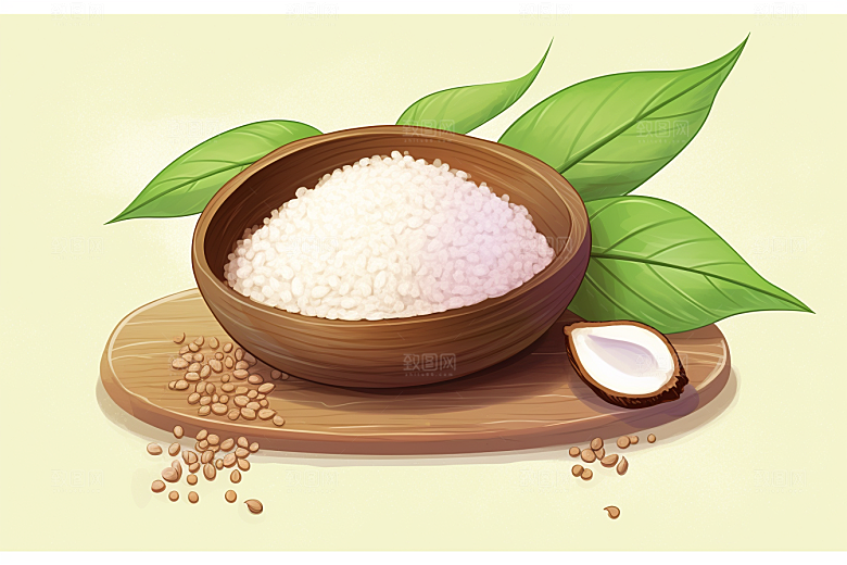 茯苓手绘健康插画