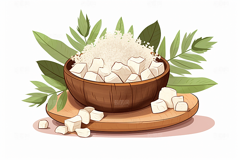 茯苓医疗植物插画