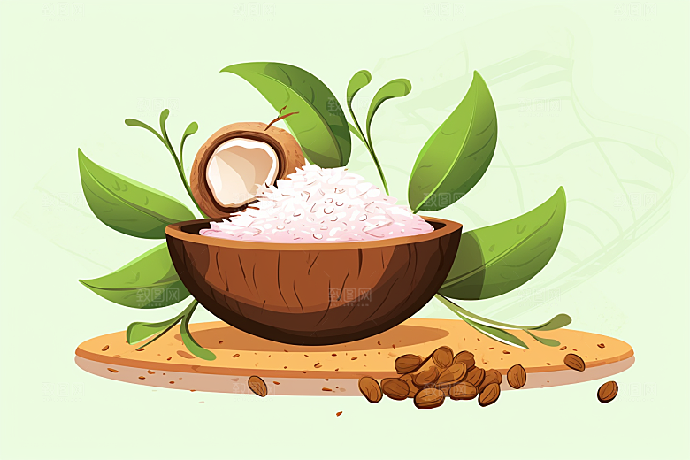 茯苓植物手绘插画