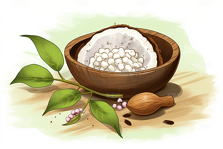 茯苓健康医学插画