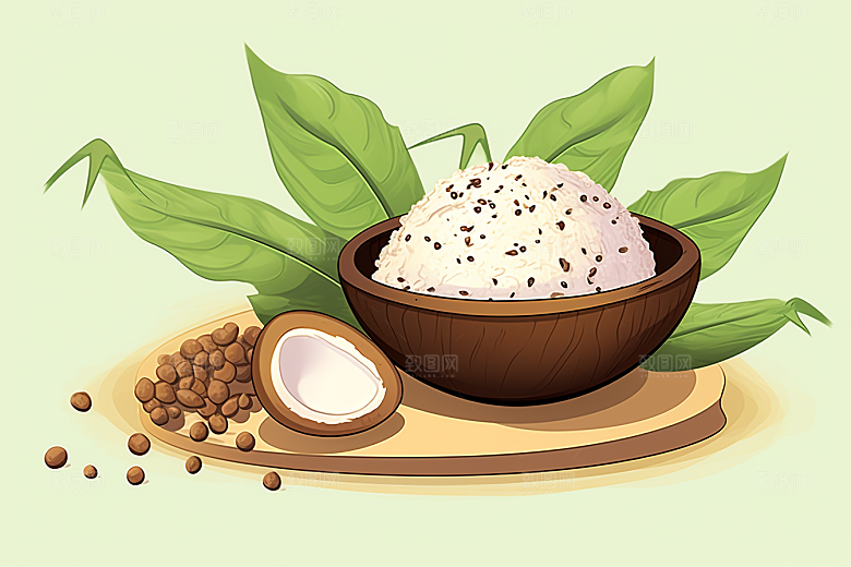 茯苓健康养生插画