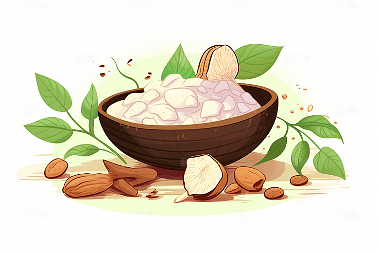 茯苓医学中草药插画