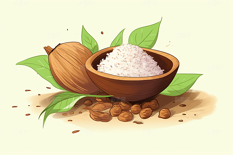 茯苓医学健康插画