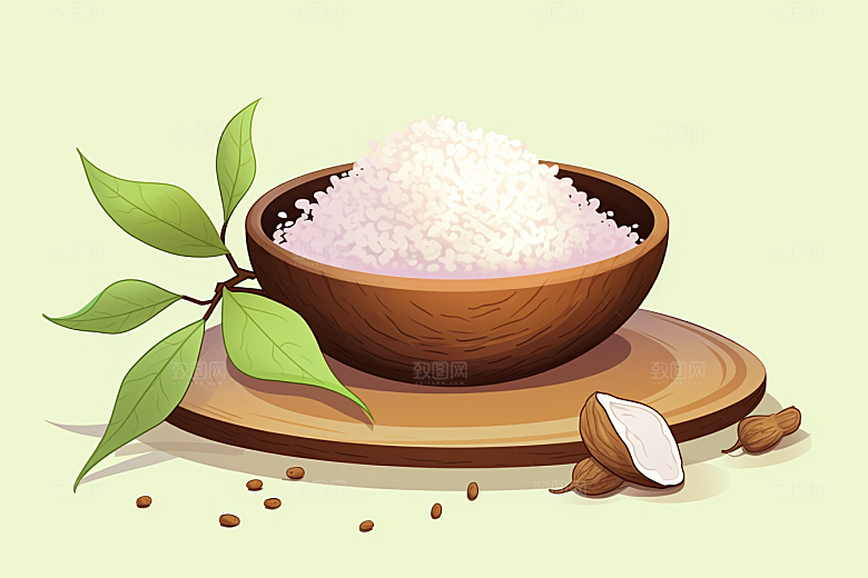 茯苓药方医学插画