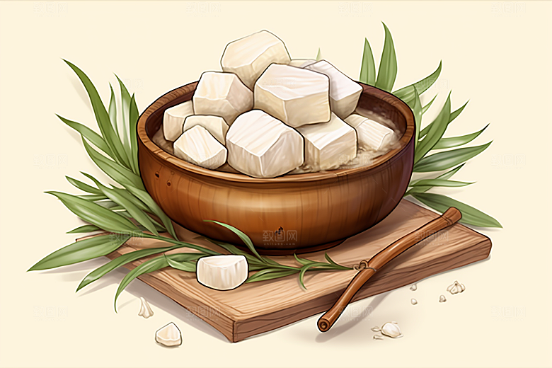 茯苓中医养生插画