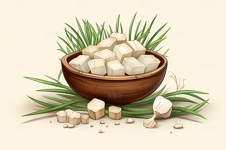 茯苓中医养生插画