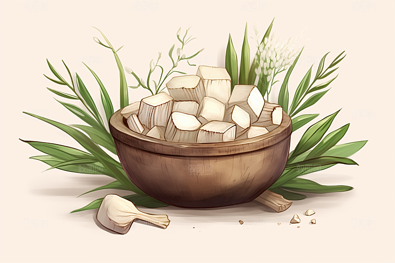 茯苓中医养生插画